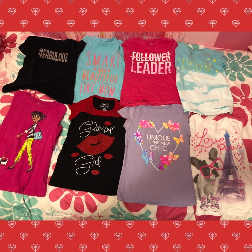 Lot of 8 size 7-8 gently used random graphic tees